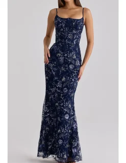 NAIMA'HAND BEADED CORSET MAXI DRESS