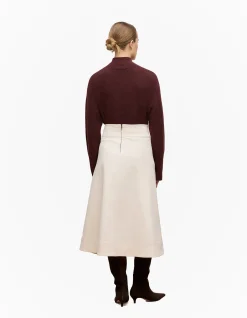 Natural Seed Denim Panelled Skirt