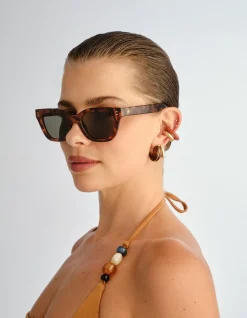 NIGHTGLOW DARK TORT CAT-EYE SUNGLASSES