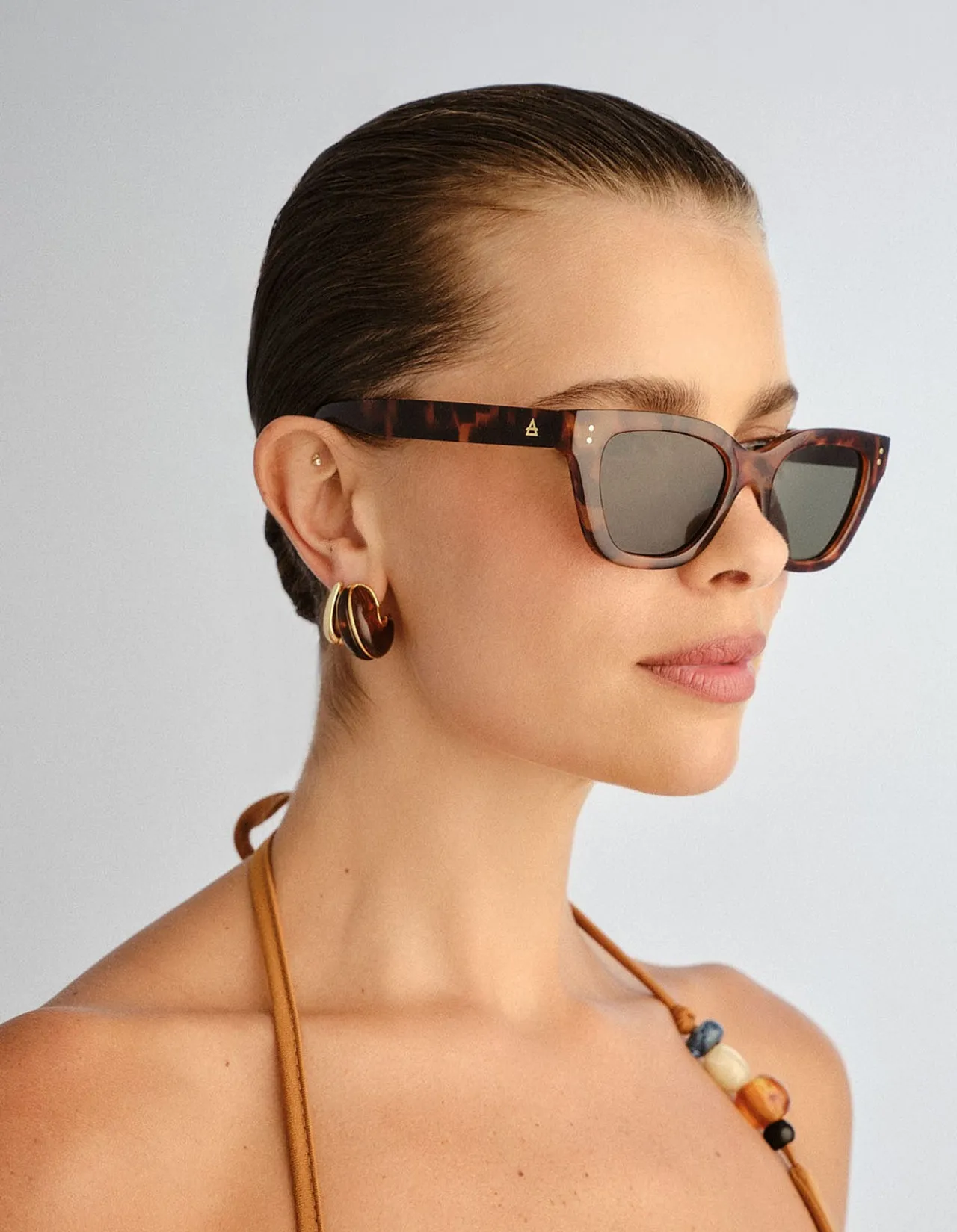 NIGHTGLOW DARK TORT CAT-EYE SUNGLASSES