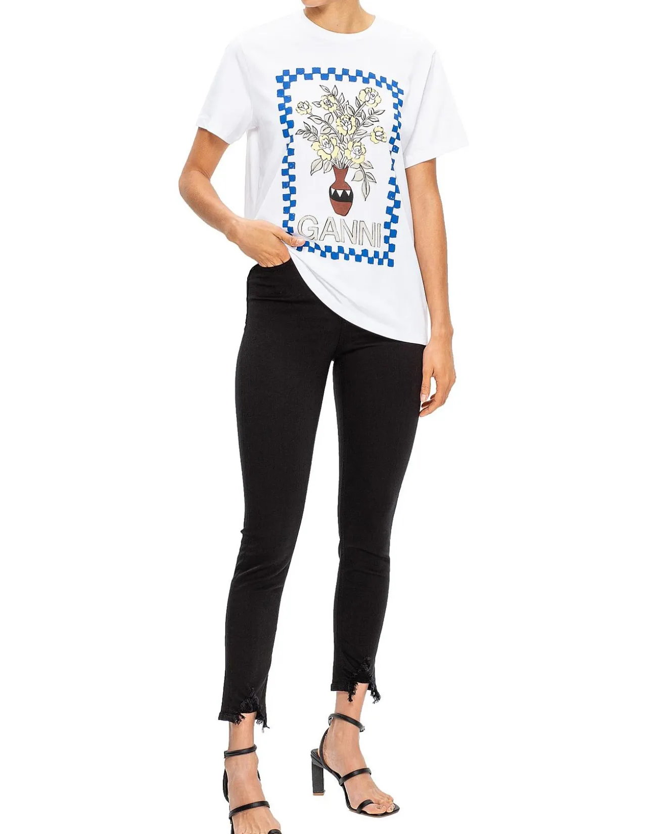 Nina High Rise Raw Hem Ankle Skinny Jeans
