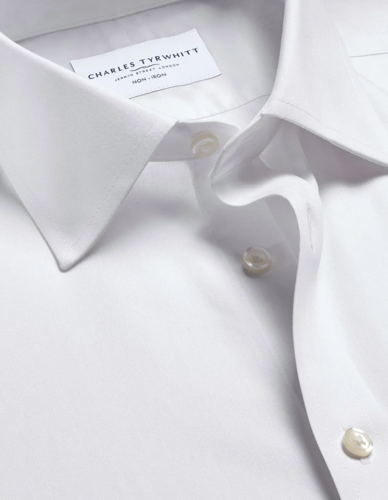Non-iron stretch poplin slim fit shirt