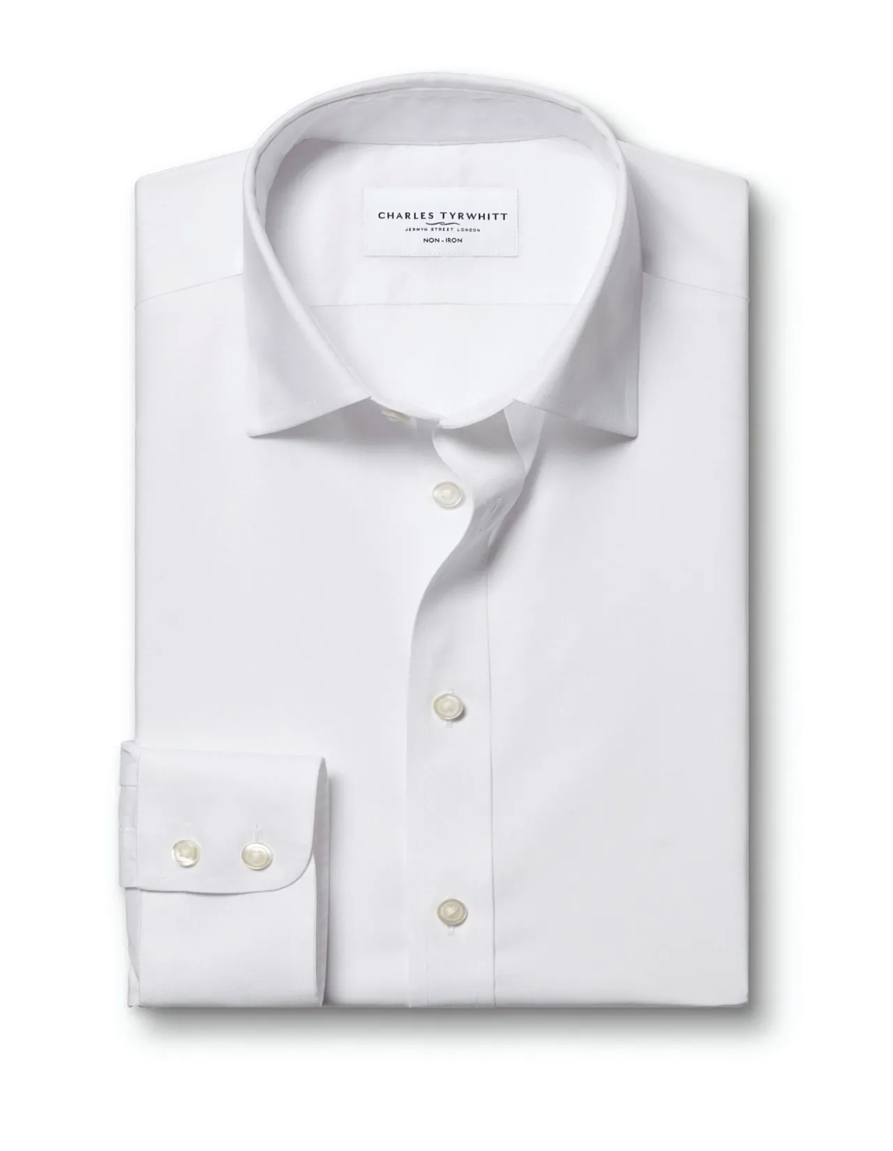 Non-iron stretch poplin slim fit shirt