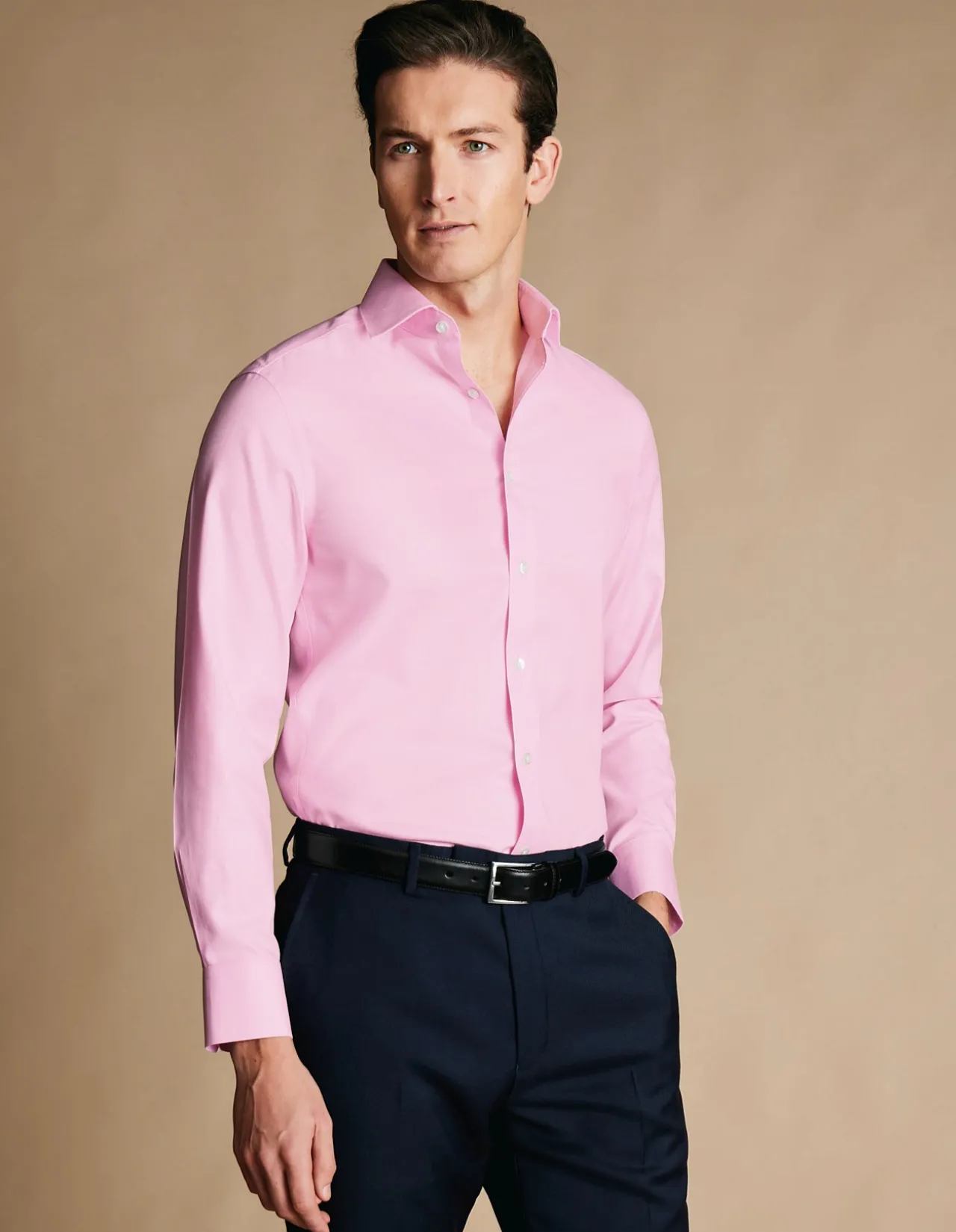 Non-iron twill slim fit shirt