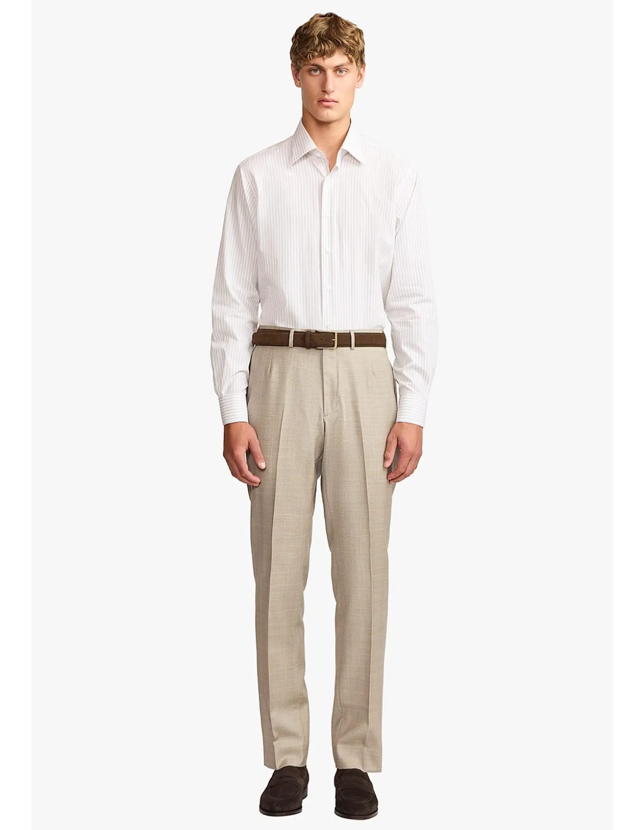 NORRIS FORMAL SHIRT - BROWN STRIPE
