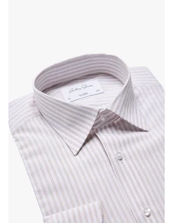 NORRIS FORMAL SHIRT - BROWN STRIPE