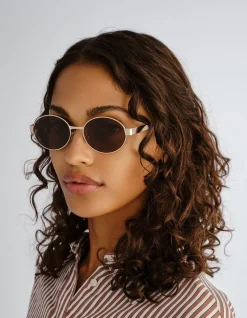 NORWOOD GOLD OVAL SUNGLASSES