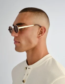 NORWOOD GOLD OVAL SUNGLASSES