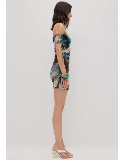 NOVAE MESH ASYMMETRICAL MINI DRESS