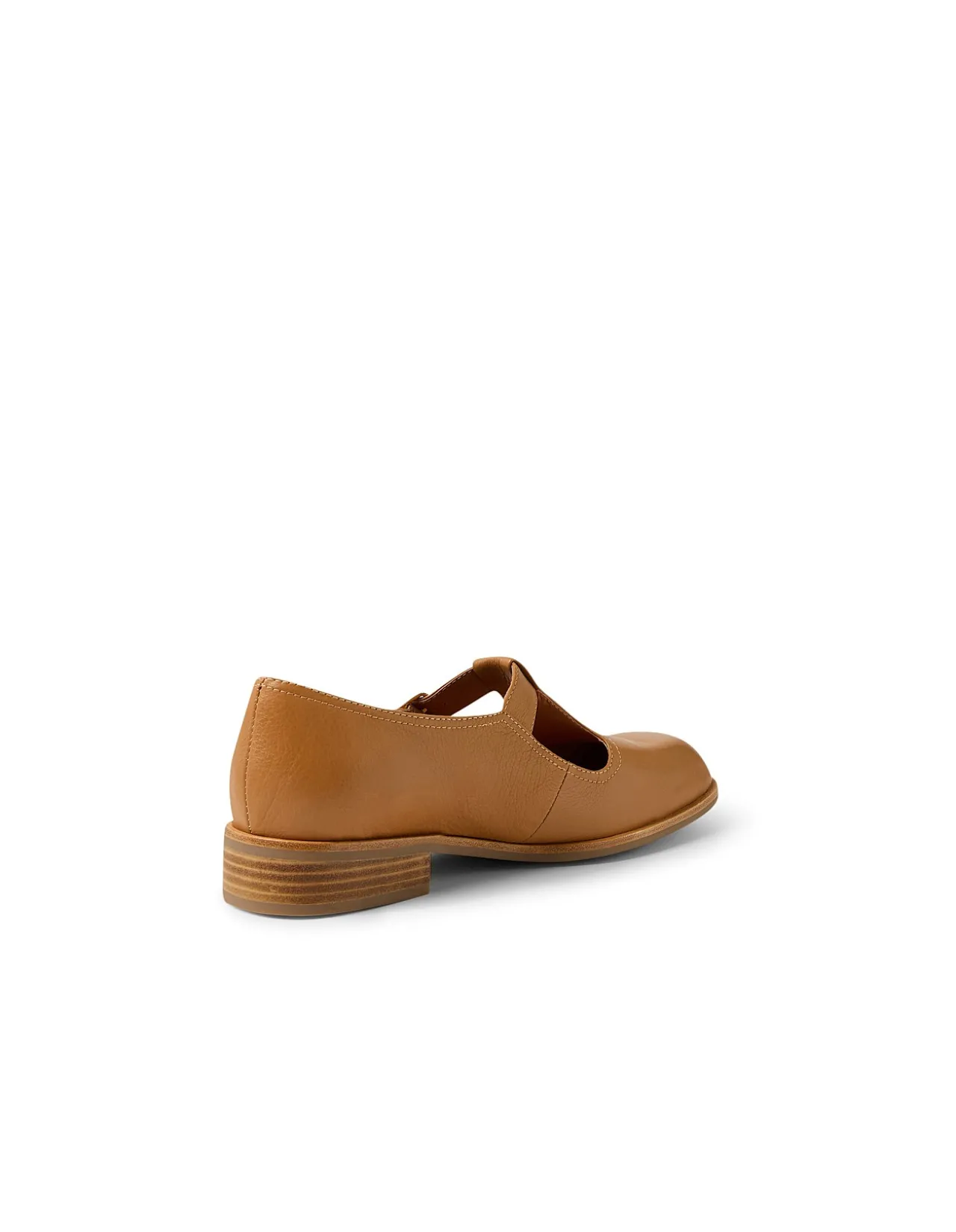 Nubia Square Toe Leather Mary Jane Flats