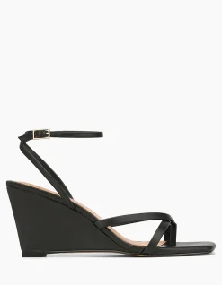 NYLA Black Leather Wedge