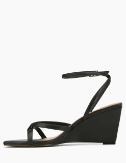 NYLA Black Leather Wedge