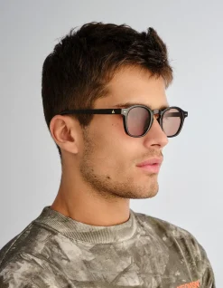 NYXIS BLACK ROUND SUNGLASSES