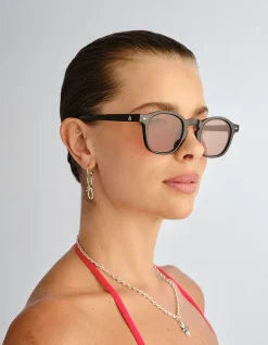 NYXIS BLACK ROUND SUNGLASSES
