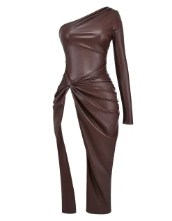 Octavia One Shoulder Maxi Dress with Thigh Slit