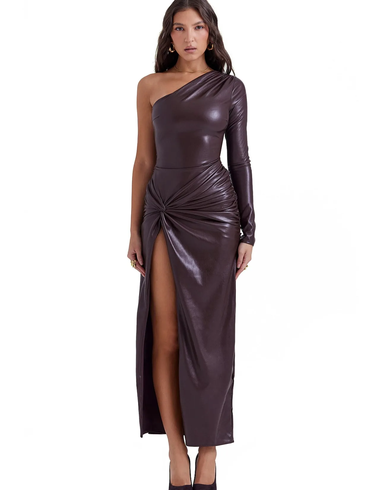 Octavia One Shoulder Maxi Dress with Thigh Slit