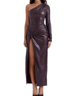 Octavia One Shoulder Maxi Dress with Thigh Slit