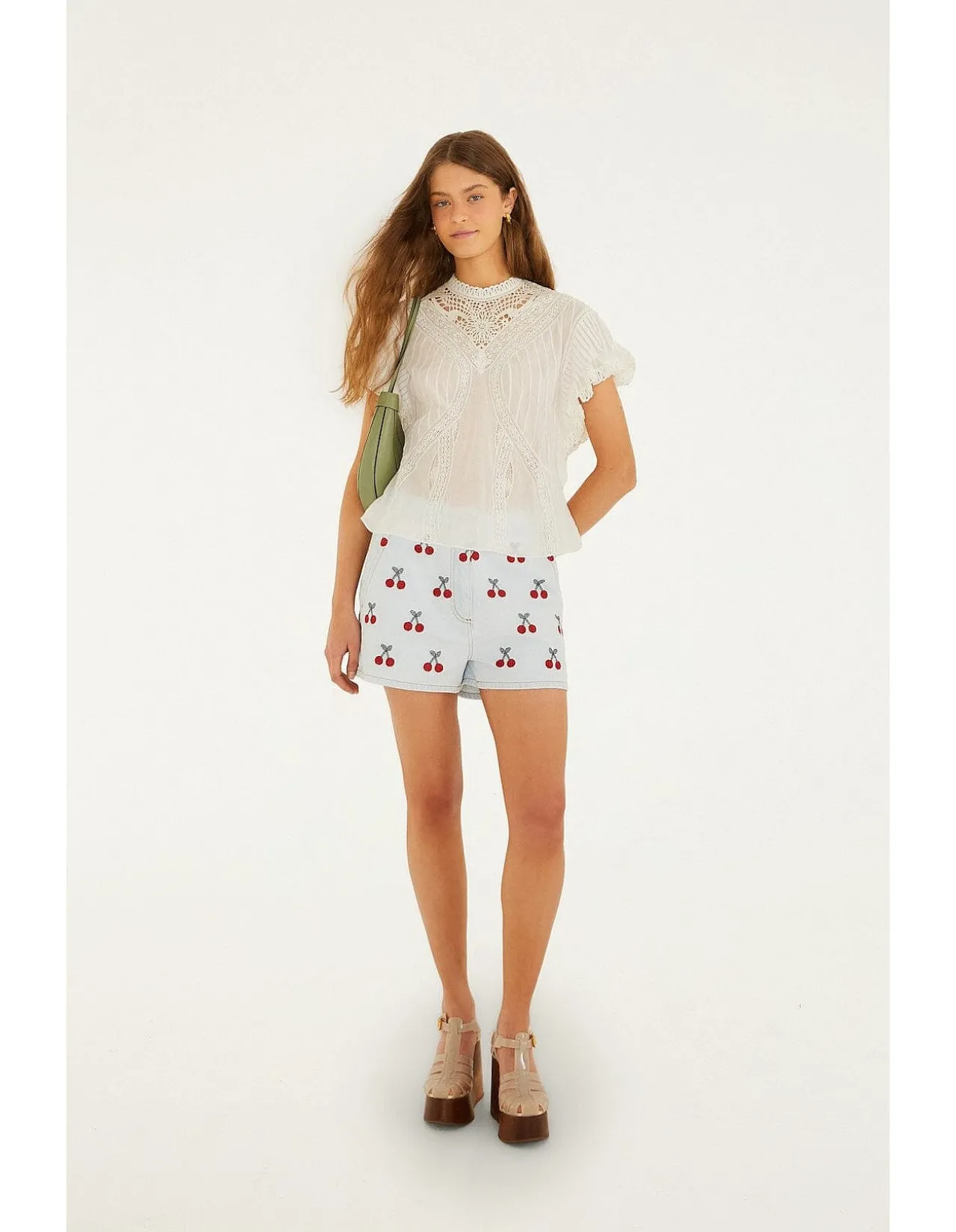 OFF-WHITE BLOUSE WITH APPLIQUÉS