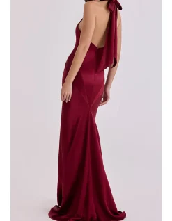 OLIVIANA'SATIN HALTER MAXI DRESS