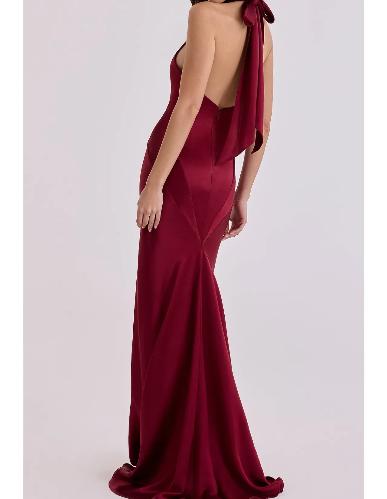 OLIVIANA'SATIN HALTER MAXI DRESS