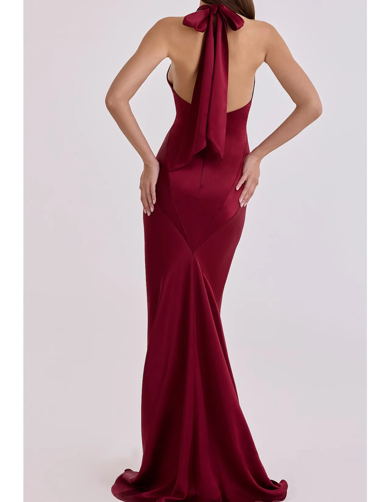 OLIVIANA'SATIN HALTER MAXI DRESS