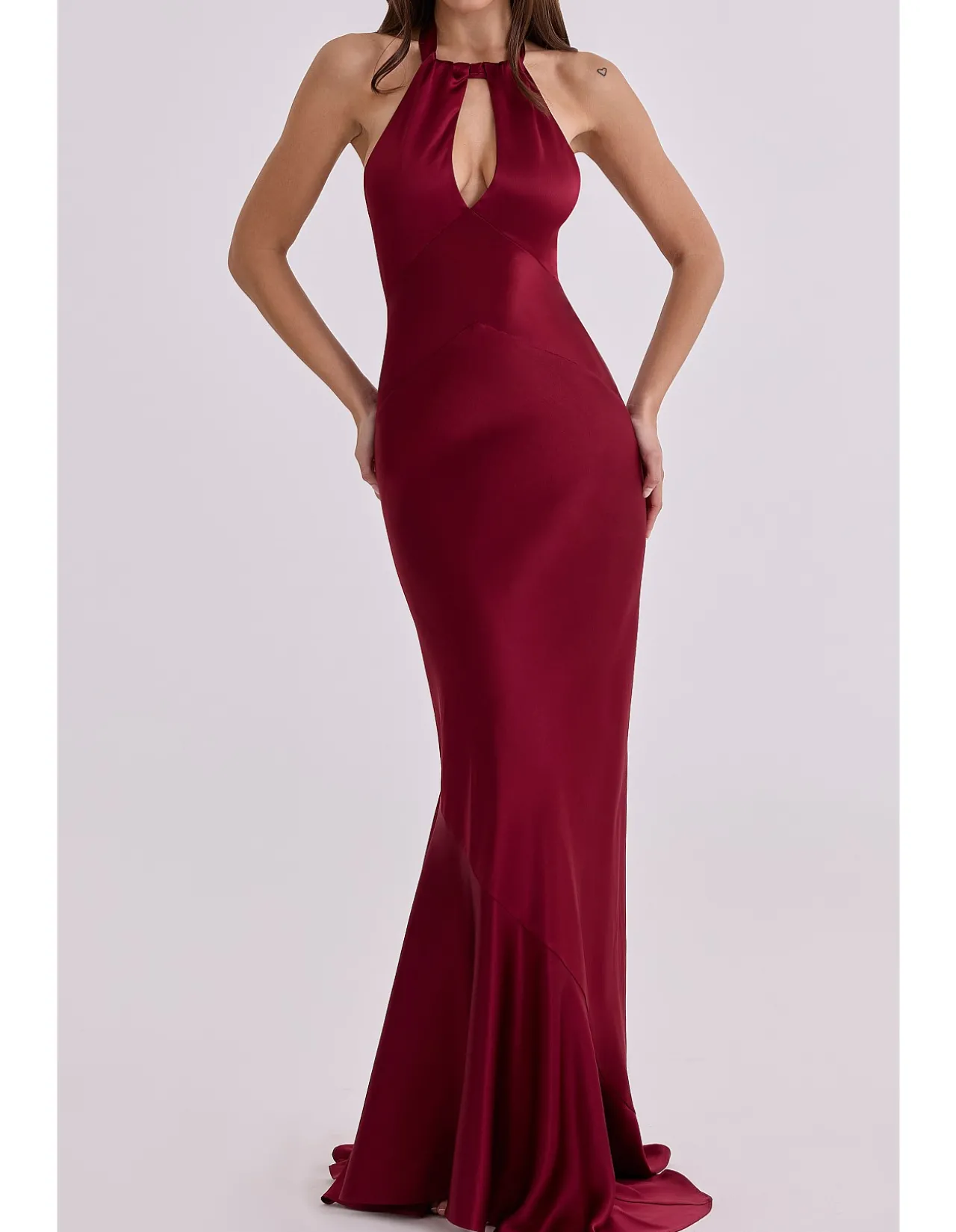 OLIVIANA'SATIN HALTER MAXI DRESS