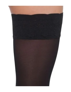 Opaque Stay Up 50D Lace Top Stockings Nero