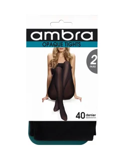 Opaque Tight 40D 2 Pack Black