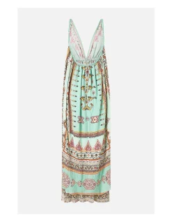 OPEN BACK LONG CAPE DRESS