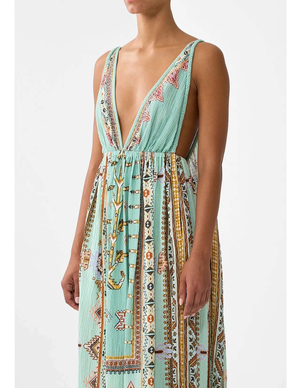 OPEN BACK LONG CAPE DRESS