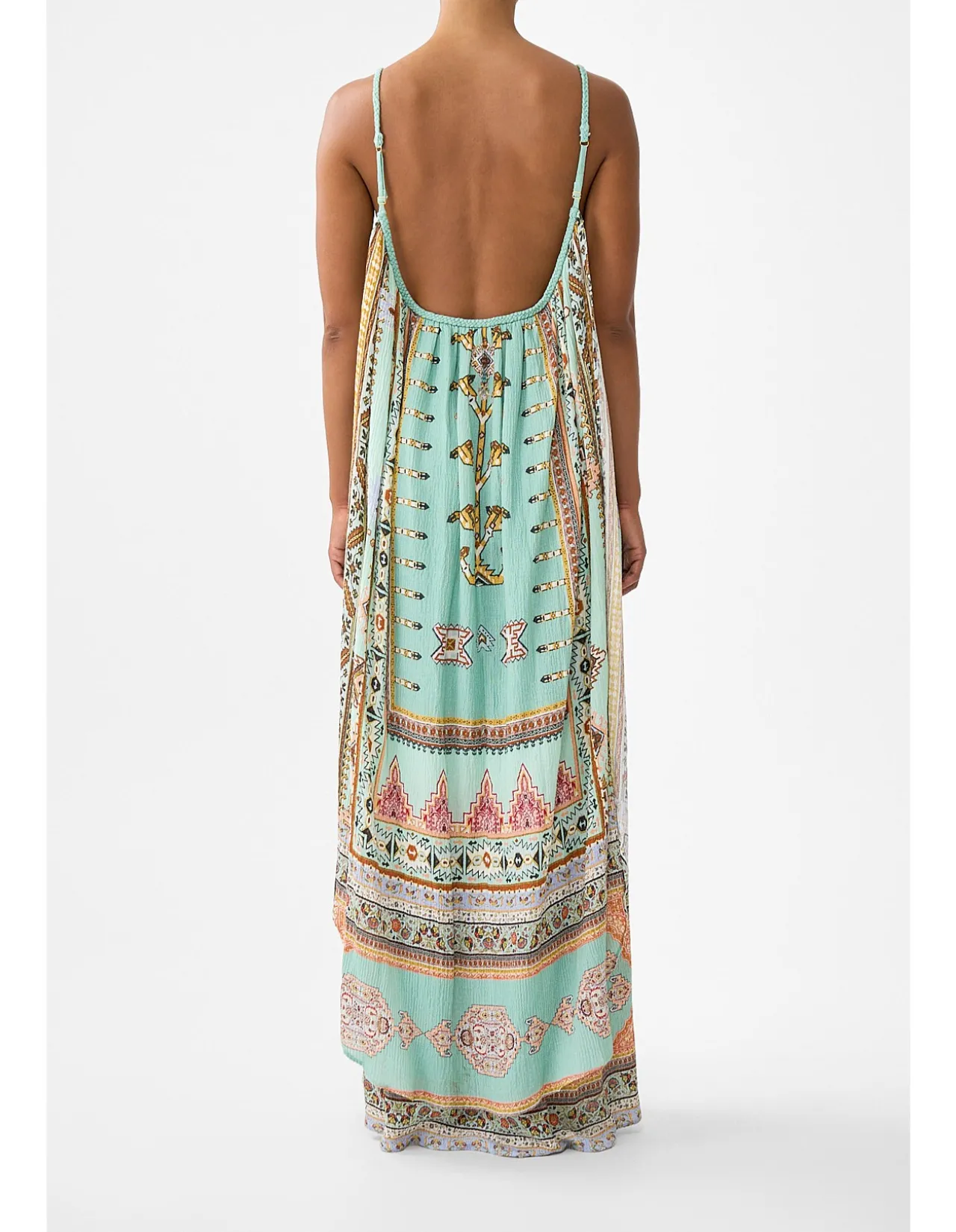OPEN BACK LONG CAPE DRESS