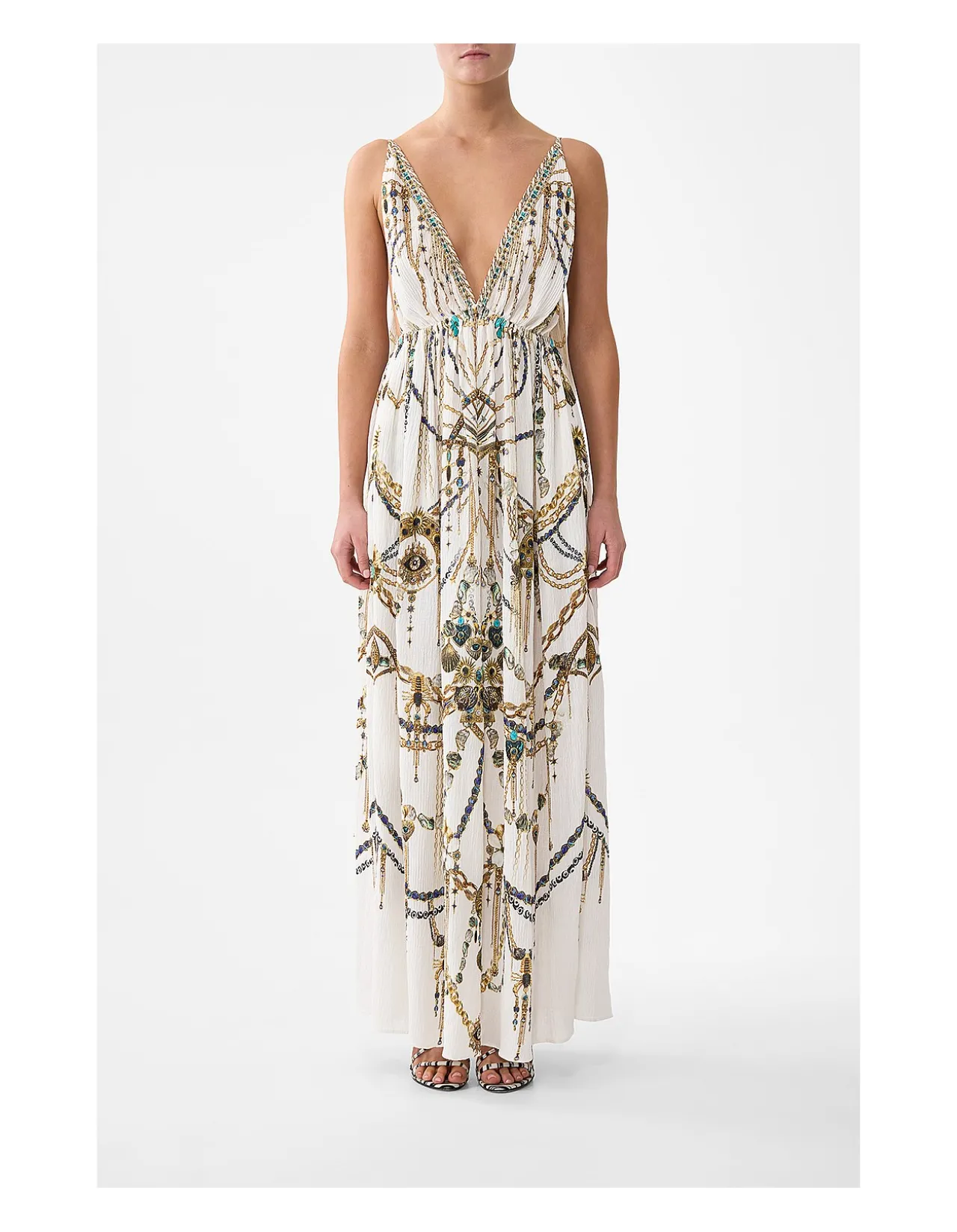 OPEN BACK LONG CAPE DRESS