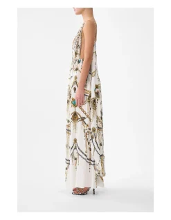 OPEN BACK LONG CAPE DRESS