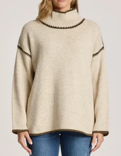 Orin Blanket Stitch Mock Neck Knit Jumper