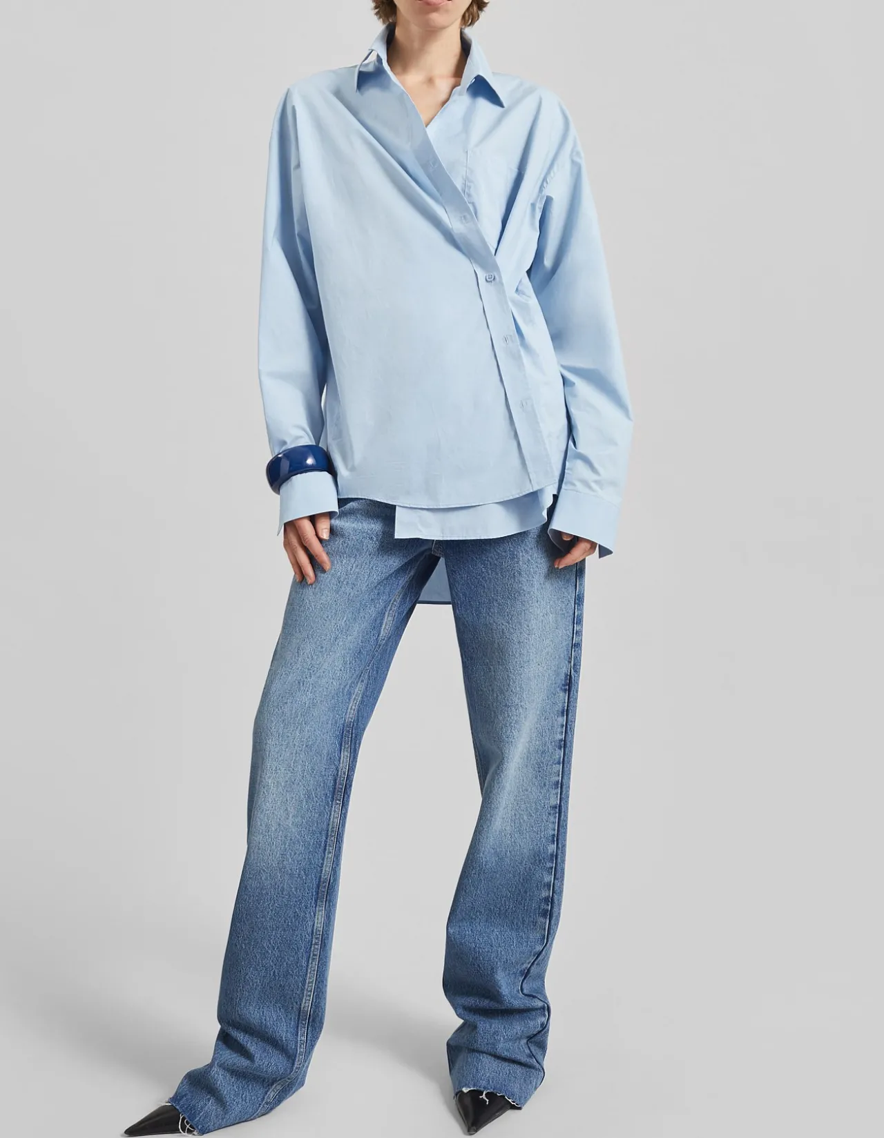 ORNELLA SIDE BUTTON-UP SHIRT