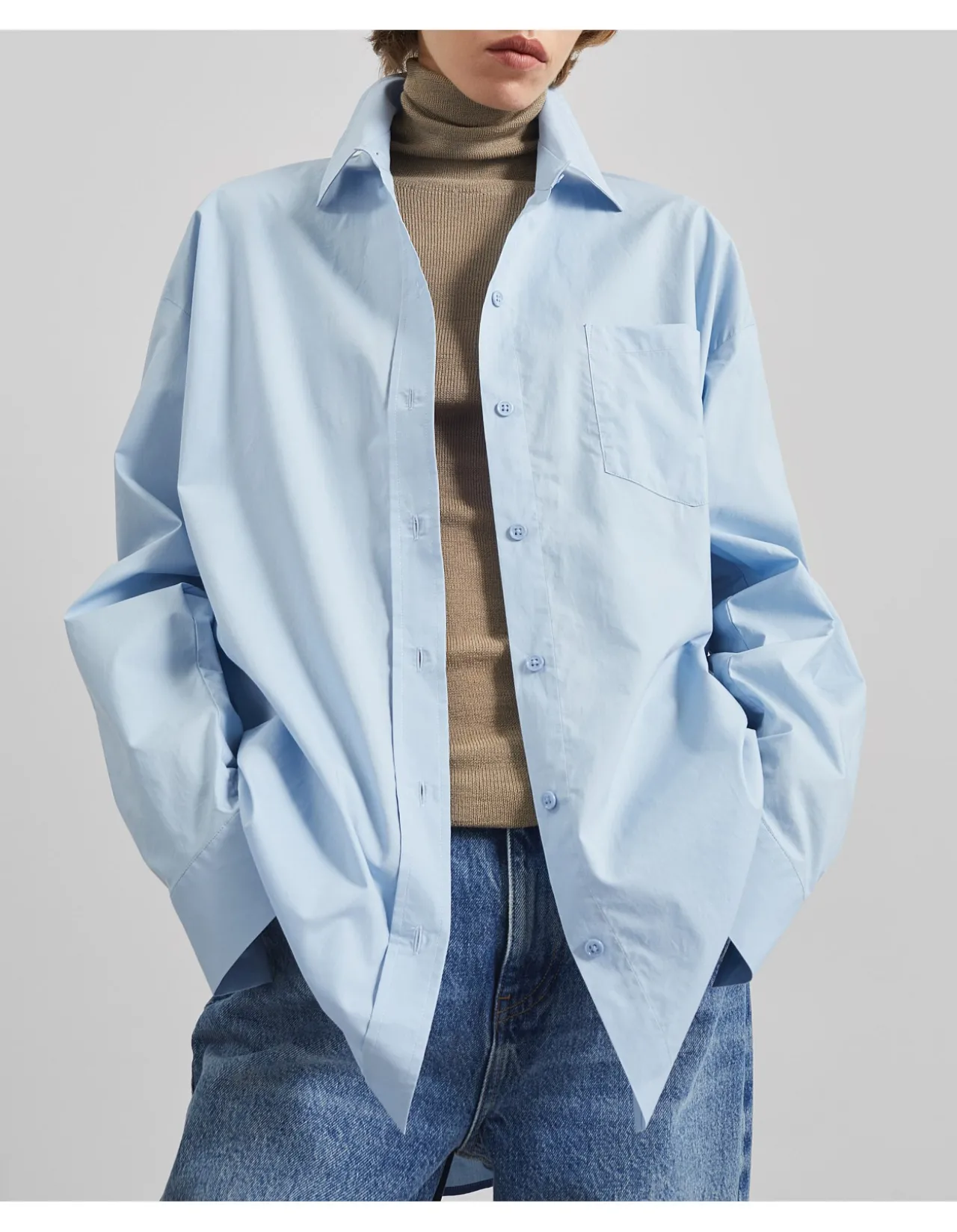 ORNELLA SIDE BUTTON-UP SHIRT