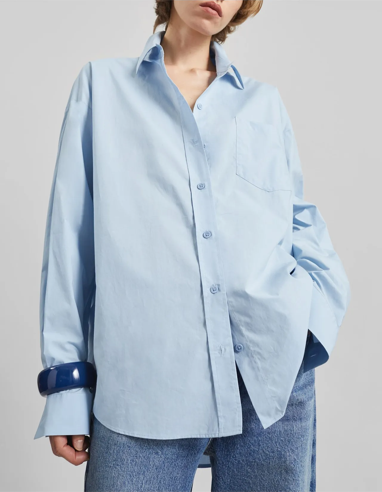 ORNELLA SIDE BUTTON-UP SHIRT