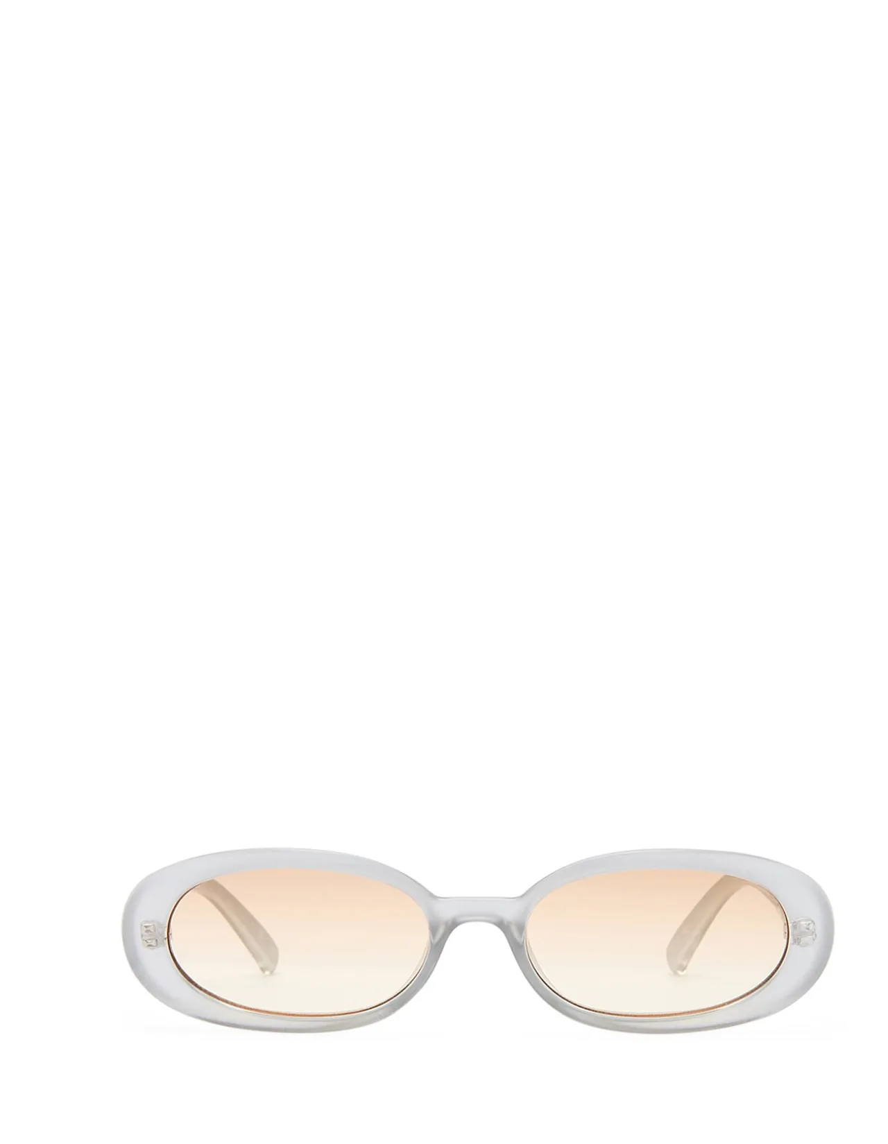 OUTTA LOVE SILVER OVAL LIGHT BROWN GRAD SUNGLASSES