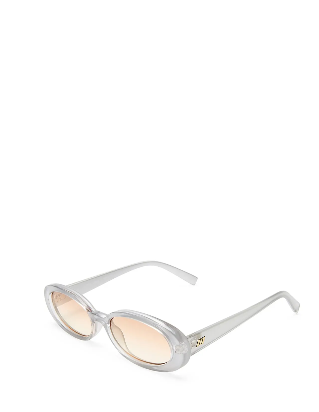 OUTTA LOVE SILVER OVAL LIGHT BROWN GRAD SUNGLASSES