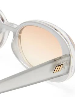 OUTTA LOVE SILVER OVAL LIGHT BROWN GRAD SUNGLASSES