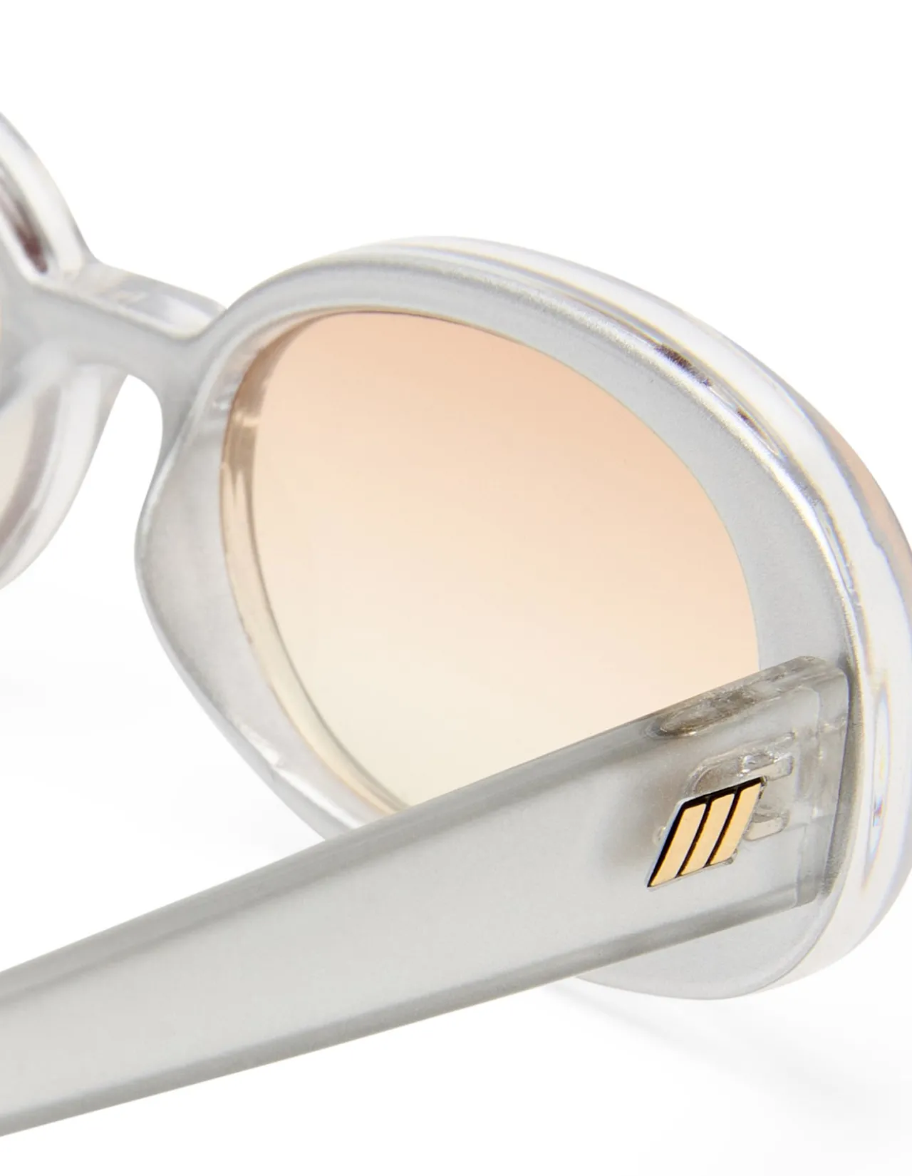 OUTTA LOVE SILVER OVAL LIGHT BROWN GRAD SUNGLASSES