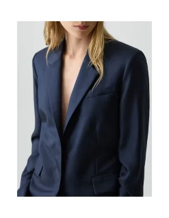 Oversized Cinch Waist Blazer in Silk Twill