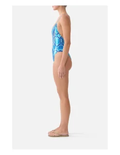 PADDED V NECK CROSS BACK ONE PIECE