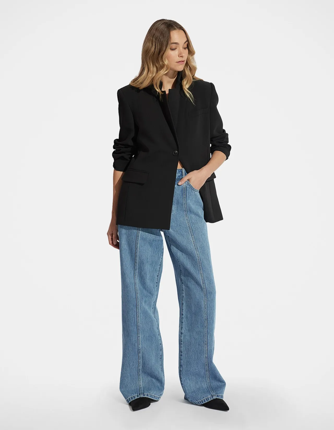 Paisley Mid Rise Straight Leg Jean