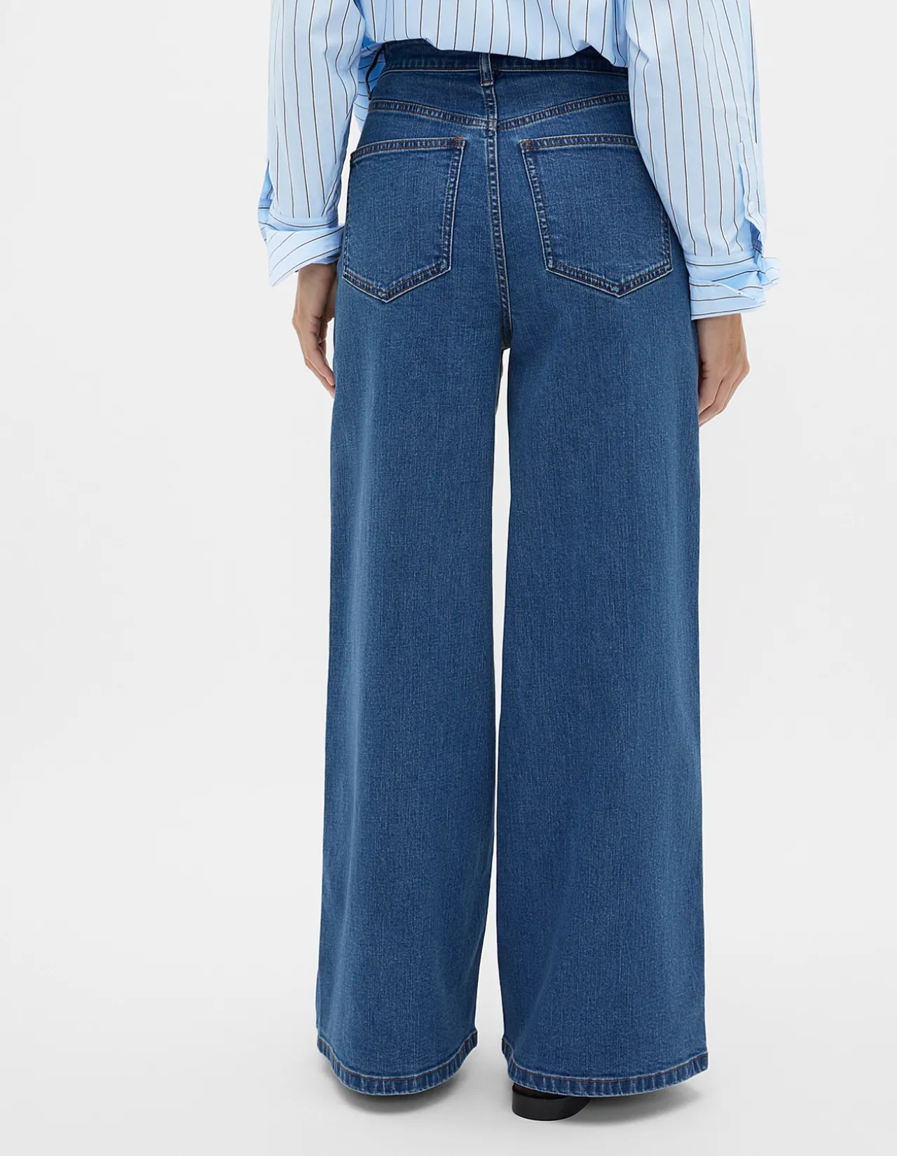 Palazzo High Rise Wide Leg Denim Jean