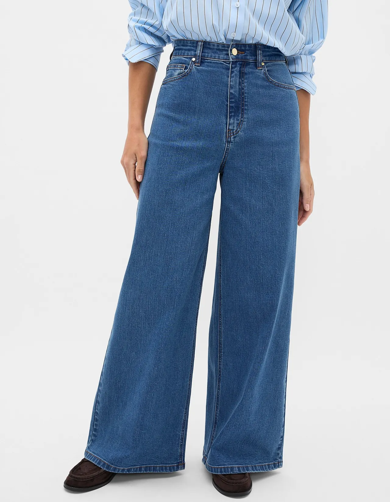 Palazzo High Rise Wide Leg Denim Jean