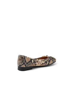 Palma Snake Print Bow Detail Ballet Flats