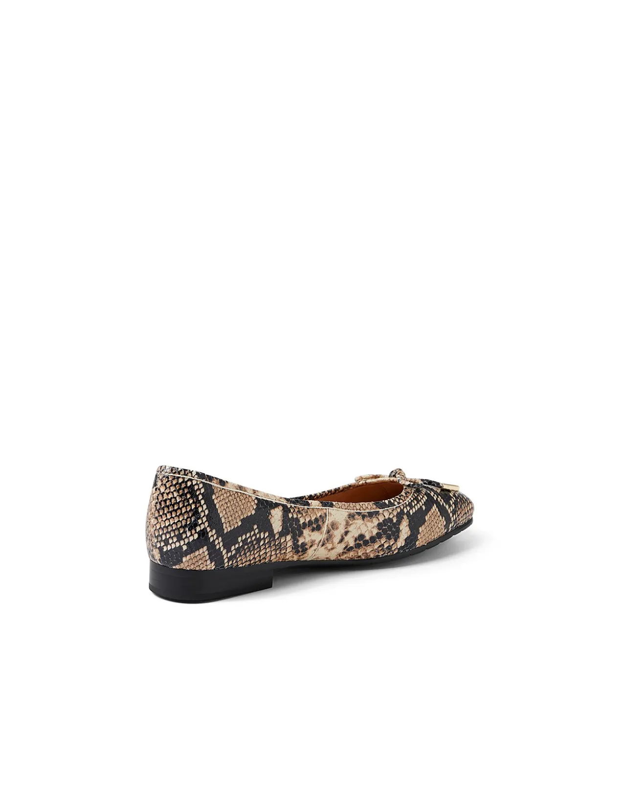 Palma Snake Print Bow Detail Ballet Flats