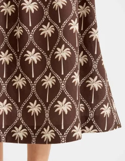 PALMS LINEN MIDI SKIRT