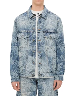 Palms Wash Denim Jacket with Jacquard Graphics